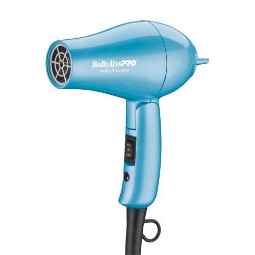 BaBylissPRO Nano Titanium Travel Dryer, Blue