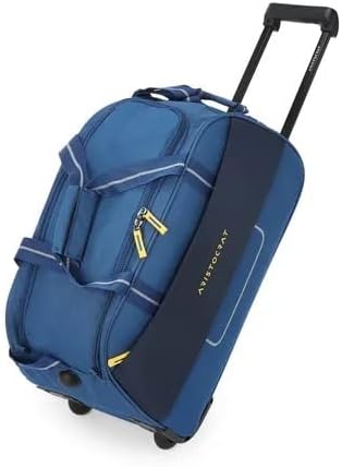 Aristocrat Polyester Solid Pattern Fitch Dft 52 Hard 2 Wheels In-Line Skate Carry-On Luggage (Blue, Small), 52 Cm