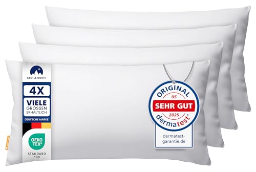 Gentle North Kopfkissen (40x60 cm groß) - 4er Set Kissen für Bett und als...