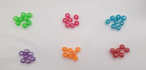 Image of eshoppee 200 gm 8 mm Set of 6 Multicolor Plastic Beads for Jewellery Making kit Art and Crafts Materials for Necklace Bracelet Earring Making Materials DIY kit (5)