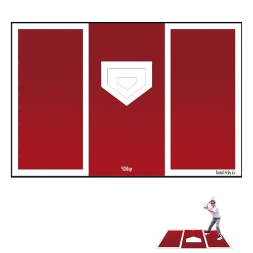 Baseball and Softball Hitting Mat for Batting Stance Practice, Indoor/Outdoor Baseball and Softball Equipment for All Ages, Antislip Rubber Backing - (6 * 4 ft)