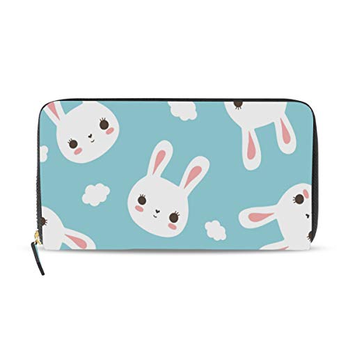 Preisvergleich Produktbild Gigijy Geldbörse mit süßem Kaninchen-Design, mehrere Kreditkartenfächer, Ledertasche mit Reißverschluss