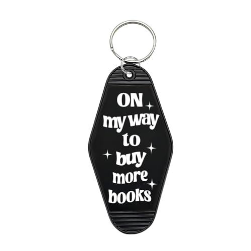 Book Lovers Keychain, Retro Motel Key Lable Key Tag for