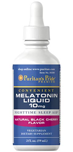 Puritan s Pride Melatonin Liquid 10 mg Black Cherry Flavor-2 oz Liquid