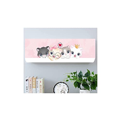 Image of DARSHANAM WORLD Beatiful Designer Ac Cover |Cutest Printed Air Conditioning Dust Cover For Indoor & All Type AC Split Covers |Colorfull Folding Designer Ac Cover (Cute Pink Cats 1 Ton)