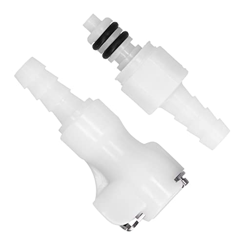 Tube Connector, Quick-Disconnect Hose Barb Insert, Food Grade Plastic Quick Connect Male/Female Coupling Connector, with 1/4