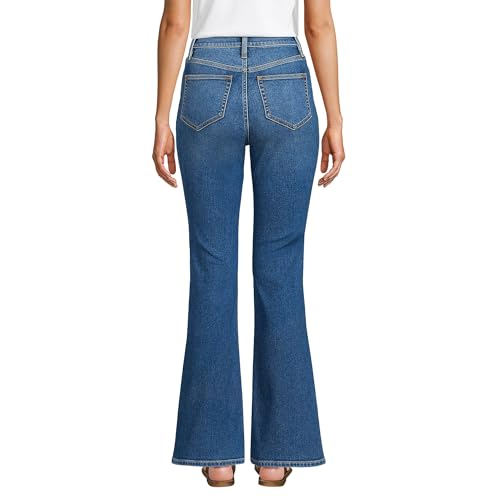 Lands' End Women's Denim High Rise Skinny Flare Jeans2