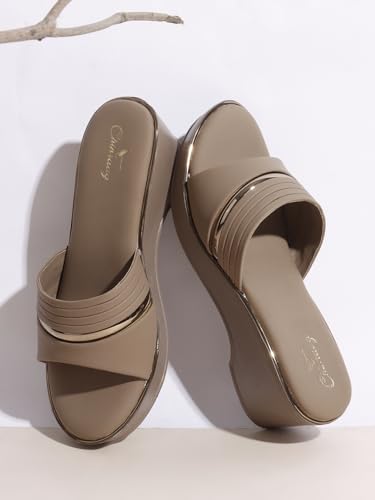 Image of Chinraag Women's Embellished Toe-Ring Comfort Flats | Stylish Casual Slip-On Sandals for Women (CR-388-P)
