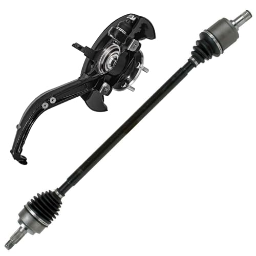 Image of Detroit Axle - Front Right Steering Knuckle and Wheel Hub Bearing CV Axle Kit Replacement for 2003-2007 Honda Accord 2.4L w /Auto Trans.
