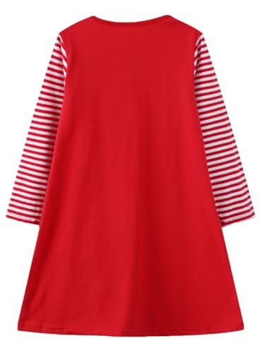 Image of HILEELANG Toddler Girl Sleeveless Dress Stripe Zigzag Cotton Casual Tunic Party Dresses