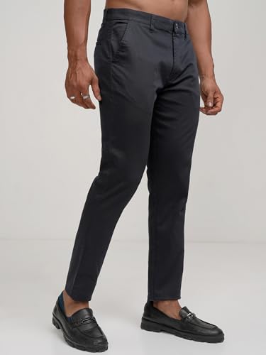 Image of Highlander Men's Slim Fit Formal Trousers | Ankle Length |Smart Trousers for Men | Chino Trousers for Men|Elegant Design | Comfortable Fabric for Daily Work & Formal Occasions