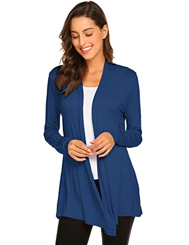 Image of Newchoice Womens Casual Lightweight Long Sleeve Cardigan Soft Drape Open Front Fall Dusters (S-3XL)