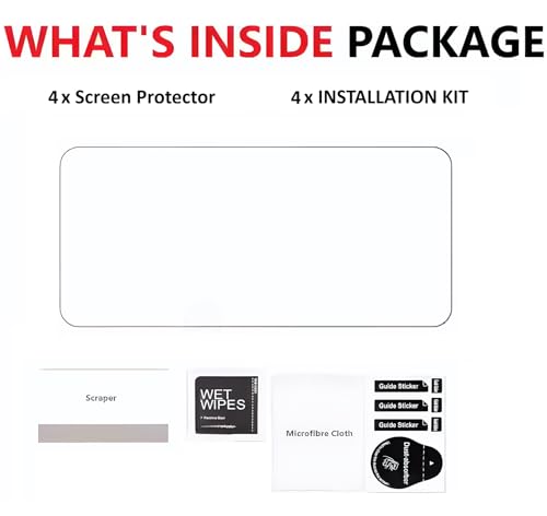 Image of Compatible For Tata Nexon EV Screen Guard | 7 Inch Infotainment Display / 7inch Instrument Cluster /Steering /AC Console CREATIVE PLUS | 2025-2026 Facelift Protector (7 Inch Pack Of 4)
