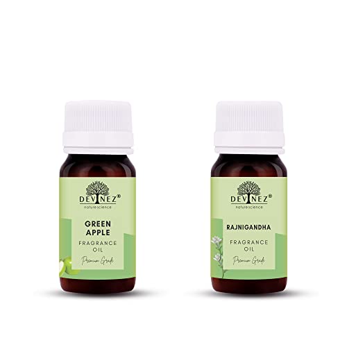 Image of Devinez Green Apple, Rajnigandha Aroma Oil for Diffuser /Ultrasonic Aroma Diffuser /Tealight Diffuser /Reed Diffuser, 30ml Each