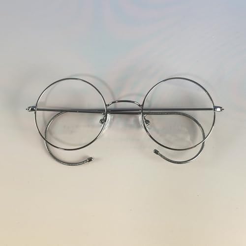 Image of Vintage Gunmetal Round Glasses 46mm Flexible Optical Metallic wire Spring Frame