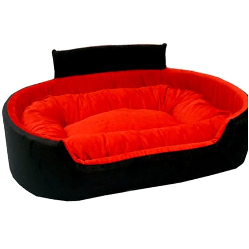 Image of Furry Smile Letest Dog Beds, Dog Sofas & Chair with Collar, Indoor Outdoor Dog beds (XXL, Black & Red)