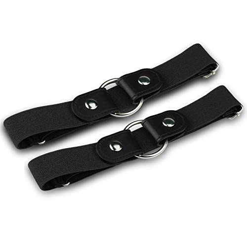Firschoie 2 Stücke Schnallenfreier Verstellbarer Gürtel, Elastischer Gürtel für Damen oder Herren, Unsichtbarer elastischer Gürtel ohne Schnalle für Jeans Hosen, Kleider (Schwarz)