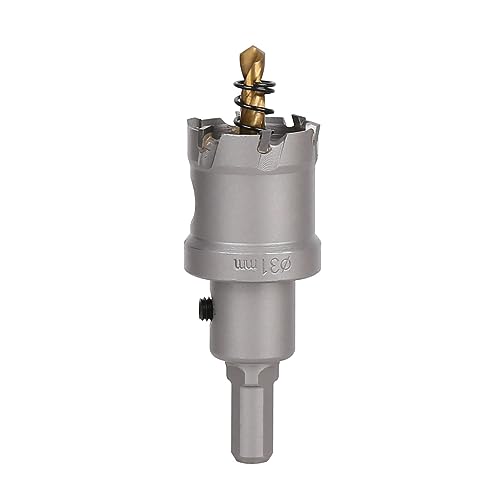 Vearter 31mm Hartmetall Lochsäge, Lochbohrer Bohrer mit Zentrierbohrer, Hartmetallbohrer für Metall, Edelstahl, Baustahl, Aluminium, Kupfer, Eisen, Kunststoff, Glasfaser Vearter 31mm Hartmetall Lochsäge, Lochbohrer Bohrer mit Zentrierbohrer, Hartmetallbohrer für Metall, Edelstahl, Baustahl, Aluminium, Kupfer, Eisen, Kunststoff, Glasfaser