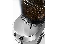 De'Longhi Dedica KG 520.M Elektrische Kaffeemühle, Vollmetallgehäuse, Edelstahl Kegelmahlwerk, einstellbare Mahlgradeinstellung, Silber – Ansicht 4