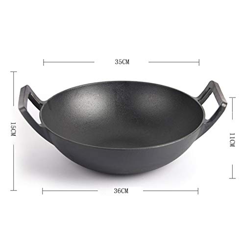 Wok de hierro fundido 32 cm para cocina miniatura 6