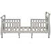 Dream On Me Emma 3-In-1 Convertible Toddler Bed In Steel Grey, Converts To Two Chairs And-Table, Low To Floor Design, JPMA Certified, Non-Toxic Finishes, Safety Rails