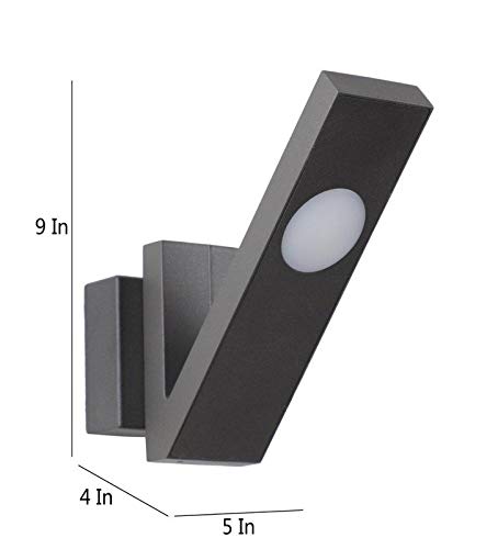 Image of ELIANTE Metal Outdoor Grey Wall Light 12702 for Living Room, Bedroom, Dining Room, Kitchen | 2 Years Warranty | Inbuilt LED