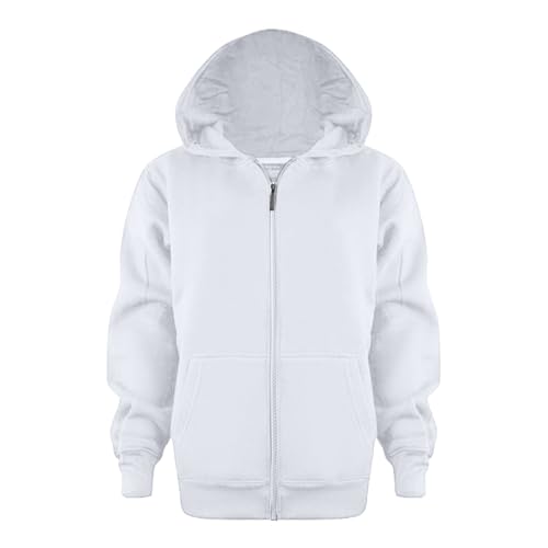 Boys' Full Zip Hooded Jacket, Youth Preppy Active Long Sleeve Hoodie Sweatshirts - Solid School Uniform Pullover Top Outfits
