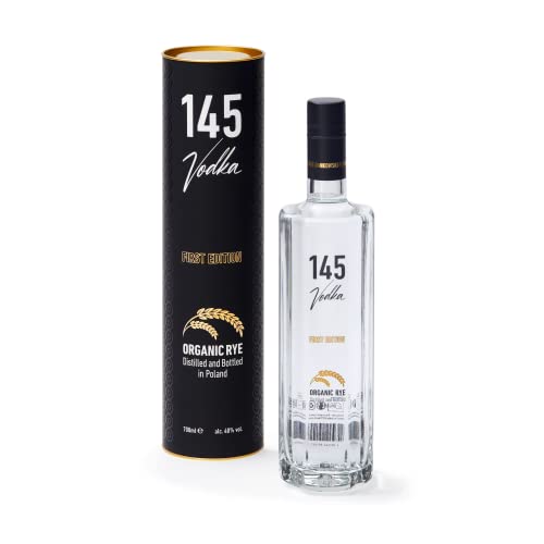 145 Vodka mit Geschenkverpackung | exklusiver polnischer Bio Vodka | 1 x 0.7l | DLG Gold Award 2022 | Red Dot Winner 2023