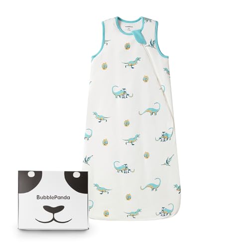 Image of BubblePanda Rayon Made from Bamboo Sleep Sack 0-6 Months 1.0 Tog Soft Toddler Sleeping Sack 3-6 Months for Infant Newborn Babies 2-Way Zipper Baby Wearable Blanket 0-3 Months
