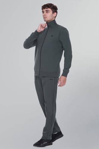 Image of GODFREY Zipper Track Suit For Man Winter Wear High Neck Cotton Tracksuit- Co ords For Men Regular Fit