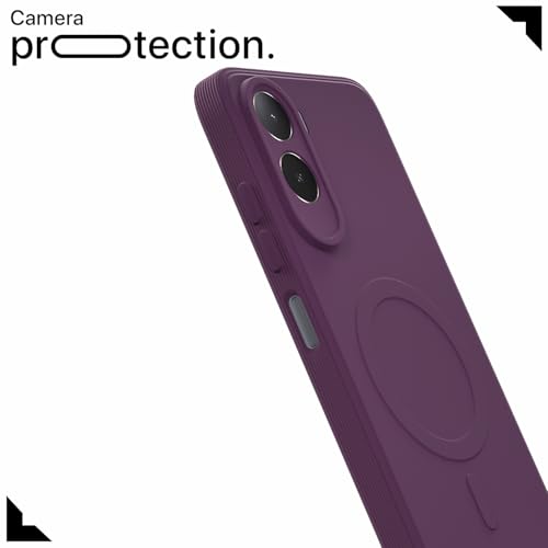 Image of Pikkme Back Cover for Mi Redmi A7 Pro /Poco C85x 5G Soft Matte Silicone Mag-Safe Design (Mag-Safe Not Support) Camera Protection | Slim Fit Bumper Cover (Purple)