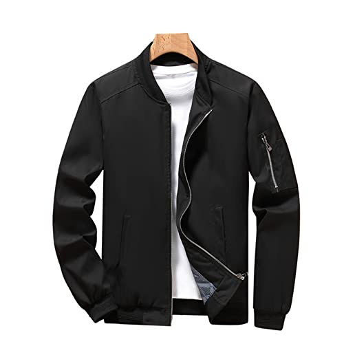 Ymosrh Men's Lightweight Jacket Jacket Casual Fall Winter Windbreaker Bomber Zip Up Coat with Pocket Jacket, XXXL-L63