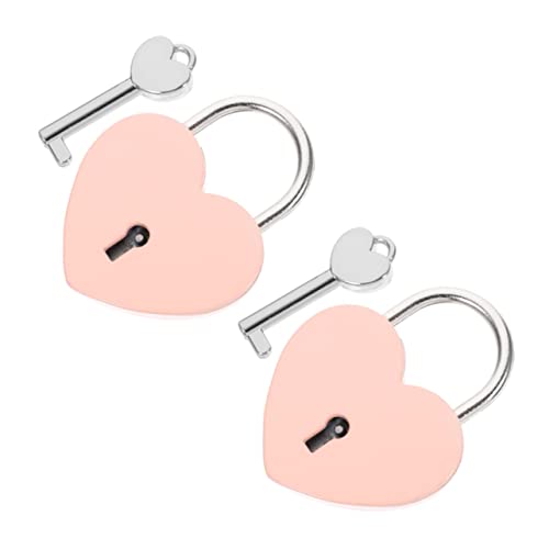 ORFOFE 2セットハート型 荷物用南京錠 キャリーケース ? 旅行用ロック 小型鍵付きロッカー 日記帳やデスク収納にも 静音設計で使いやすい