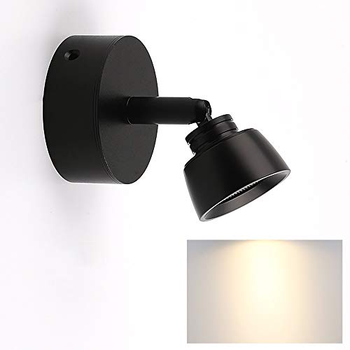 LHTCZZB Simple Creative Led Lampe De Chambre D'hôtel Chambre Chambre À Coucher Liseuse Lampe De Lecture Spot Projecteur Mural en Finition Chrome (Color : Noir)