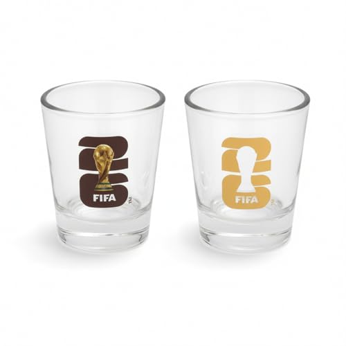 Official FIFA World Cup 2026 Edition - 1.7oz Trophy Shot Glasses (Set of 2) - Once-in-a-Lifetime Collector’s Item – Perfect for Tailgates, FIFA Parties, Mancaves or Bars Gift for Soccer Fans
