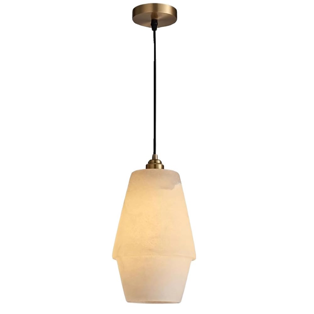 Lustre pour chambre et salon avec suspension marbre blanc albâtre