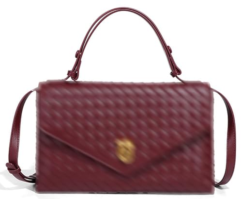 Image of PU Leather Woven Crossbody Purses Women Crescent Hobo Bags Satchel Shoulder Bag Knotlock Messenger Envelope Handbag 2025