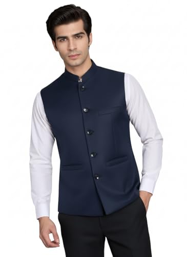 Image of ROCKSY Bandi Modi Koti, Nehru Jacket for Men, Cotton Waistcoat for All Occasion: Diwali, Wedding, Ethnic, Office Party, Formal & casual Look