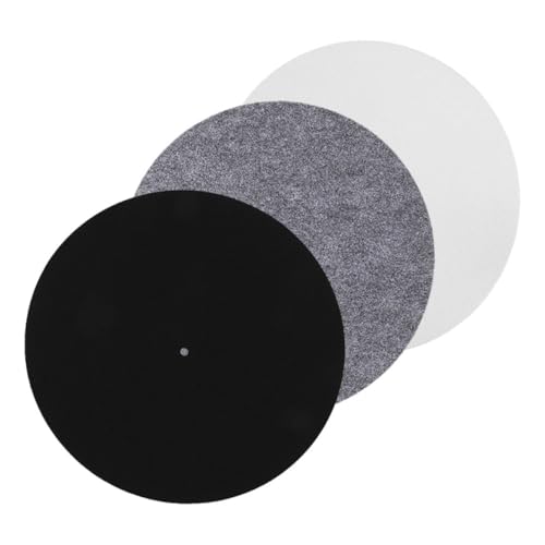 Generic 3pcs Turntable Felt Mat: 30cm Anti-skid Round Protective Slipmat For Record Player Platter - Vinyl Records Pad to Reduce Noise
