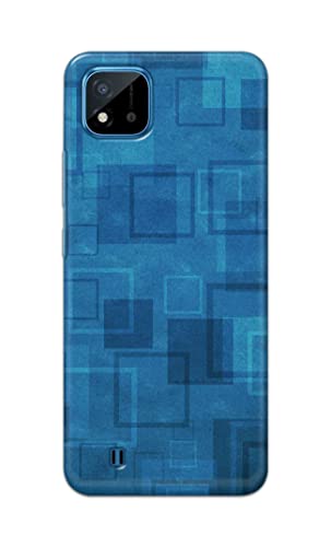 Image of Printed Hard Back Cover Case for Realme C20 | Realme C20A | Realme C11 2021 Back Cover (Plain Azure Blue) -1302