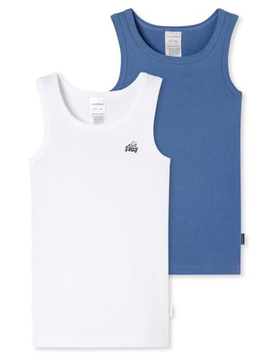 Schiesser Jungen 2 Pack Unterhemd Feinripp Bio Baumwolle...