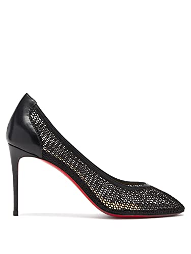 Christian Louboutin 85MM Filomena Black Net Pumps (Numeric_8)