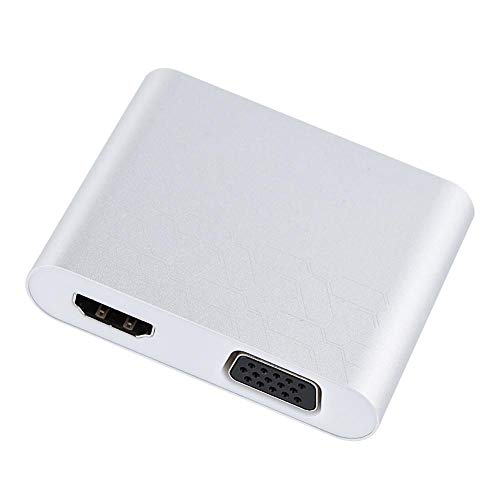 Bewinner USB to HDMI VGA Adapter, USB/Micro USB to VGA HDMI Video Converter Adapter 1080P HD Digital HDTV Dock Dual USB to HDMI VGA Converter for iPhone & Android Phone