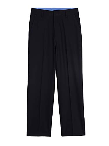 IZOD Boys' Big Bi-Stretch Flat Front Dress Pant, Blue Indigo, 16