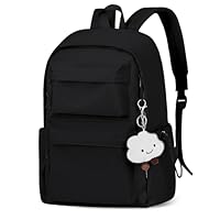 FIORETTO Backpack Womens School Bag Girls Boys, Lightweight Water-Resistant Fits 15.6\u201D Laptop Large Capacity Rucksack with Anti-Theft Pocket, Ideal for School College Commuting Travel Black