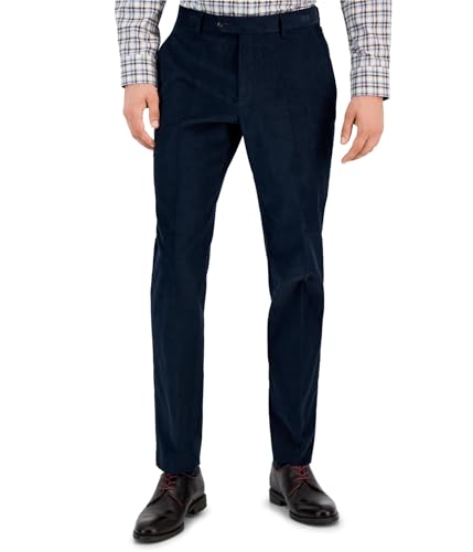 Tommy Hilfiger Mens Modern Fit Corduroy Casual Trouser Pants, Blue, 44W x 30L