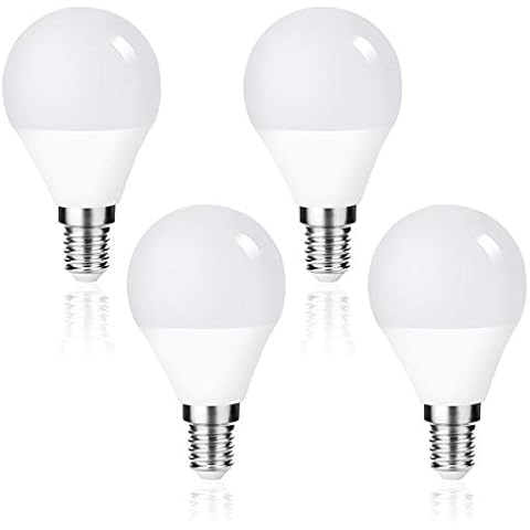 E14 LED Bulbs 5W G45 Edison Screw Light Bulb Globe Golf Ball Lights Plastic Frosted 45W Incandescent Bulb Equivalent,Non-dimmable Lamp Cool White 6000K,Pack of 4 Energy Saving Bulbs Cover