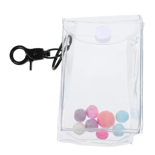 VILLFUL Bolsa Transparente para Muñecas con Llavero y Colgante Funda Protectora de PVC para Exhibición y Almacenamiento Portátil de Figuras Pequeñas