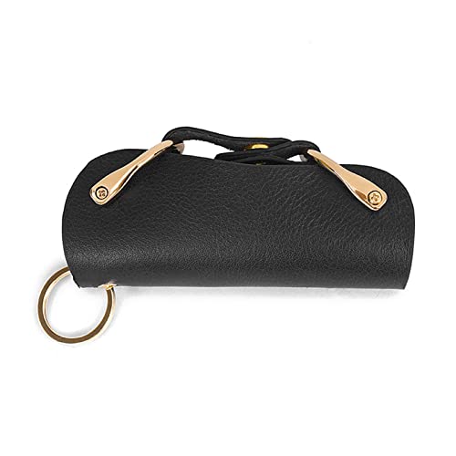 Psdndeww Portable Leather for Key Wallet Vintage DIY for Creative Short Car Keys Holder O