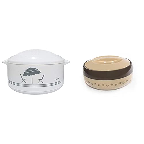 Image of Cello Chef Casserole, 3500ml+Cello Ultra 3500 ML Insulated Hot Pot (Brown)